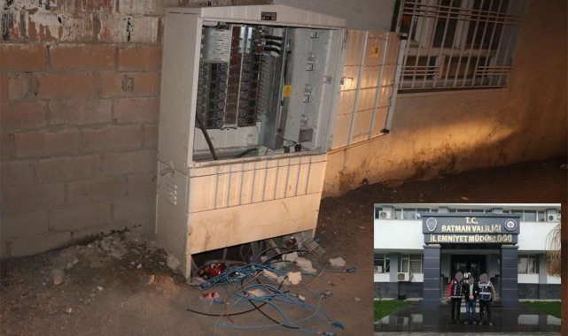 Batman&#039;da kablo hırsızları yakalandı