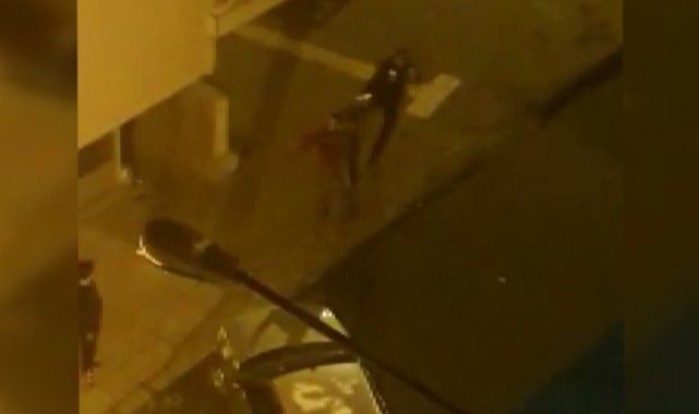 Bekçiden tüfekli adama tekmeli müdahale