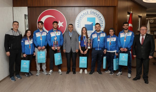 Bileği bükülmeyen şampiyonlara Rektör Kutluhan&#039;dan tebrik