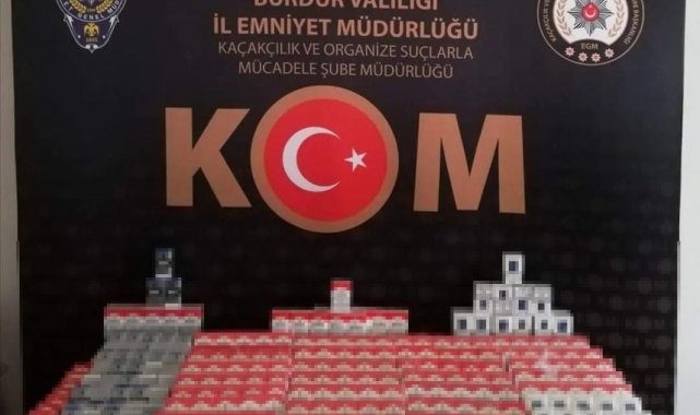 Burdur'da kaçak 550 paket sigara ele geçirildi