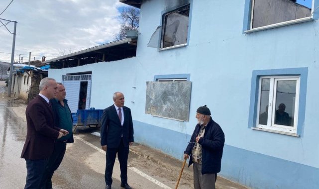 Bursa'da evi kül olan aileye belediye başkanı sahip çıktı