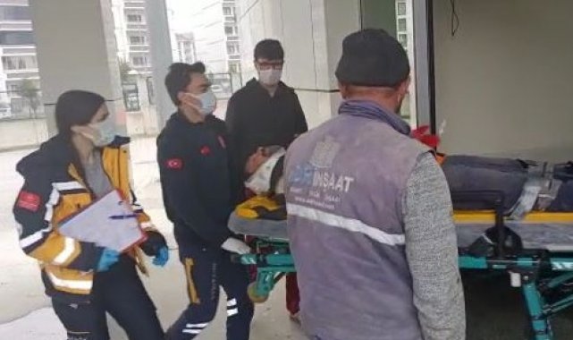 Çalıştığı inşaatta 3 metre yükseklikten düşen işçi yaralandı