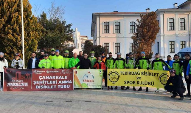Çanakkale Tekirdağ'dan Başlar Şehitleri Anma Bisiklet Turu düzenlendi