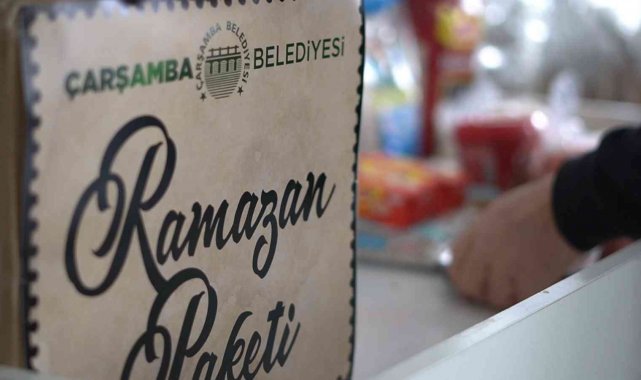 Çarşamba Belediyesi'nden 750 aileye market kartı, bin 300 aileye erzak yardımı