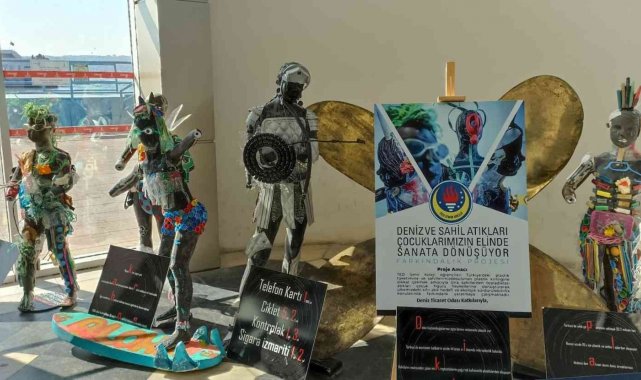 Deniz ve sahillerdeki atıklar TED öğrencilerinin elinde sanata dönüştü