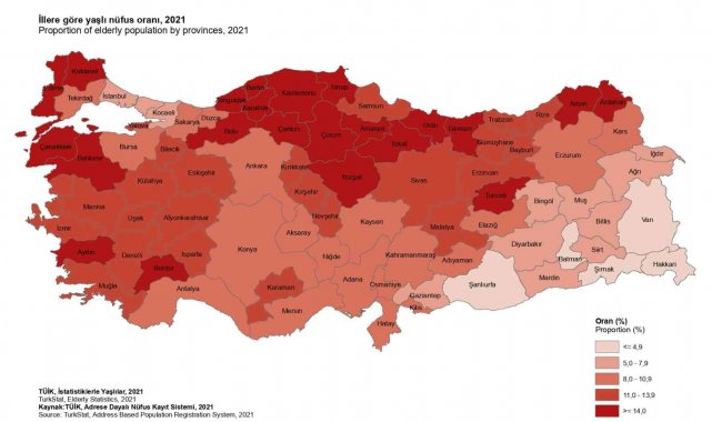 Denizli&#039;de 2021 yılı yaşlı nüfus oranı 123 bin 137 kişi olarak açıklandı