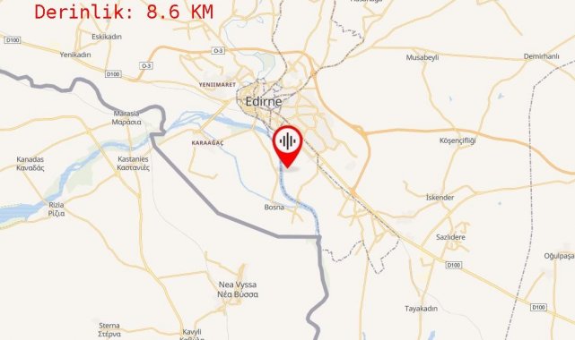 Edirne'de 2.5 büyüklüğünde deprem yaşandı