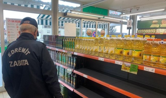 Edremit zabıtadan stok yağ denetimi