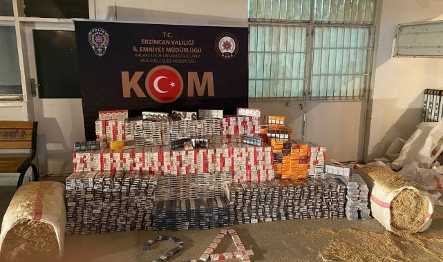 Erzincan'da 13 bin 160 paket kaçak sigara ele geçirildi