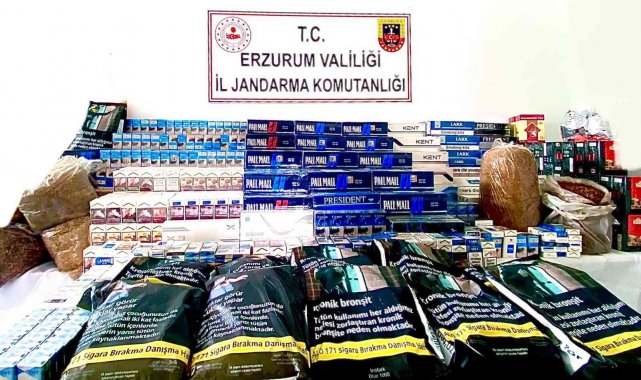 Erzurum'da piyasa değeri 215 bin TL olan kaçak malzeme ele geçirildi