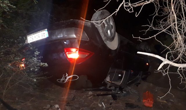 Fethiye&#039;de otomobil uçuruma yuvarlandı