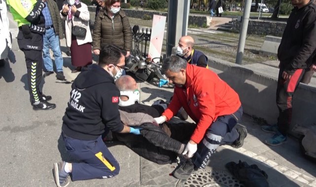 Hafif ticari araç elektrikli bisiklete çarptı: 1 yaralı