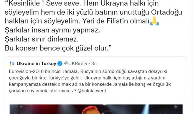 Haluk Levent'ten Ukrayna'nın konser davetine 'yeri Filistin olsun' yanıtı