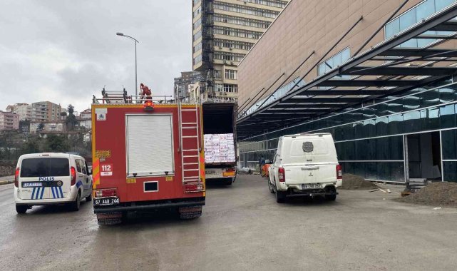 Hastane inşaatında yangın paniği