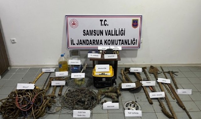 Kaçak kazıya suçüstü: 3 gözaltı