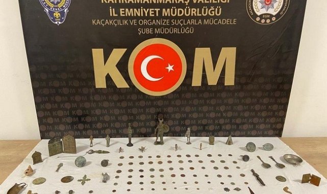 Kahramanmaraş'ta 109 adet tarihi obje ele geçirildi