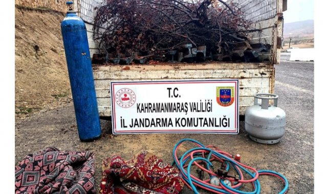 Kahramanmaraş'ta tren yayı çalan 4 şüpheli yakalandı