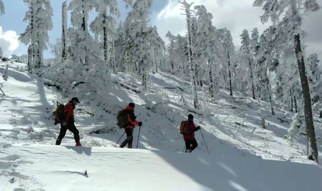 Karlı Kazdağları'ndan masalsı görüntüler