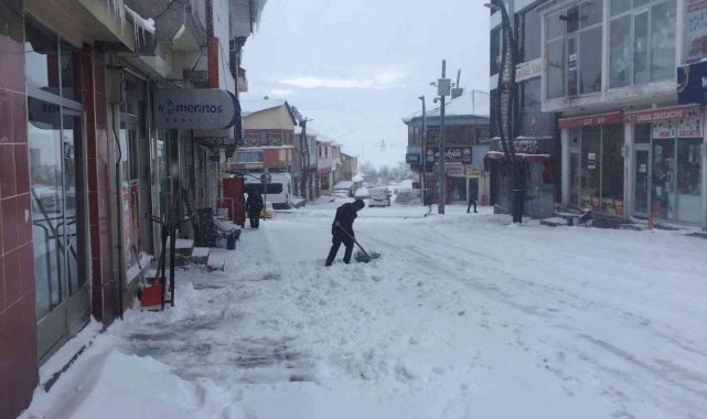 Karlıova'da kar yağışı