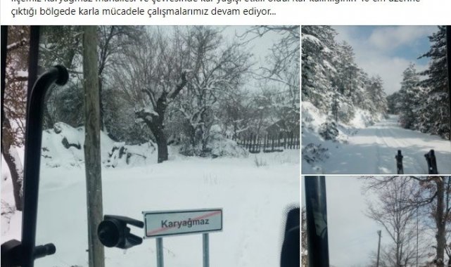 Karyağmaz'a kar yağdı