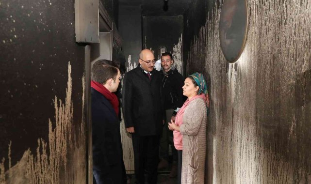 Kaymakam Aydın&#039;dan evi yanan ailelere ziyaret