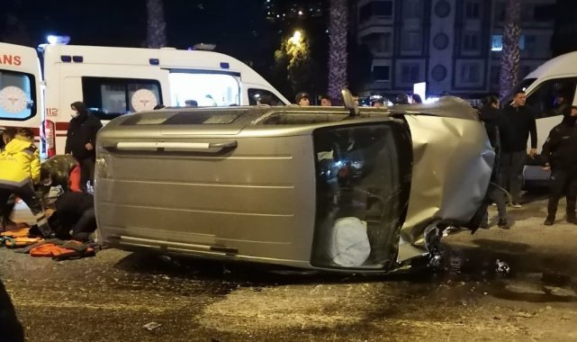 Kontrolden çıkan araç takla attı 1 yaralı