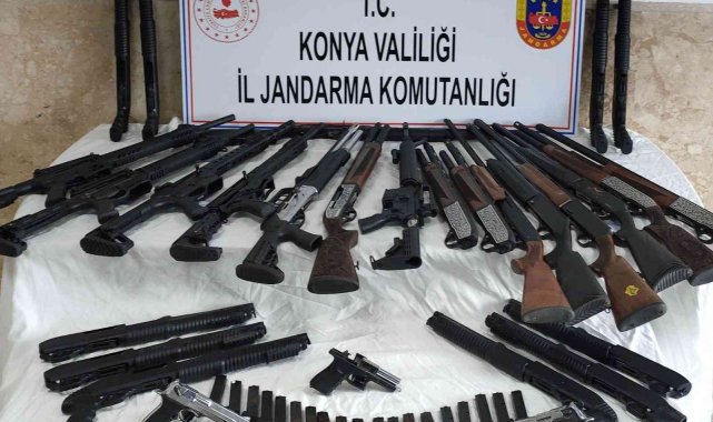 Konya&#039;da kaçak silah operasyonu