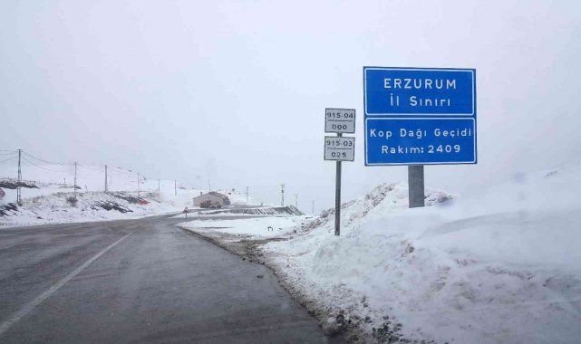Kop Dağı Geçidinde kar ve tipi etkili oldu