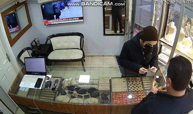 Kuyumcuyu soyan şüpheli saniye saniye görüntülendi