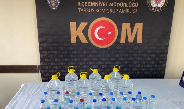 Mersin'de 50 litre sahte içki ele geçirildi