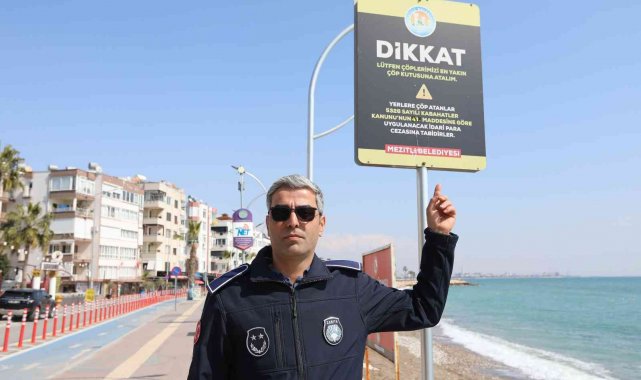 Mezitli'de yere çekirdek kabuğu ve çöp atanlara ceza