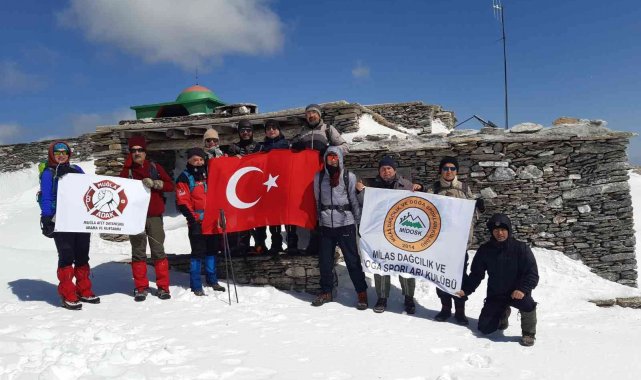 Milaslı dağcılar şehitler anısına Madran Dağı&#039;na tırmandı