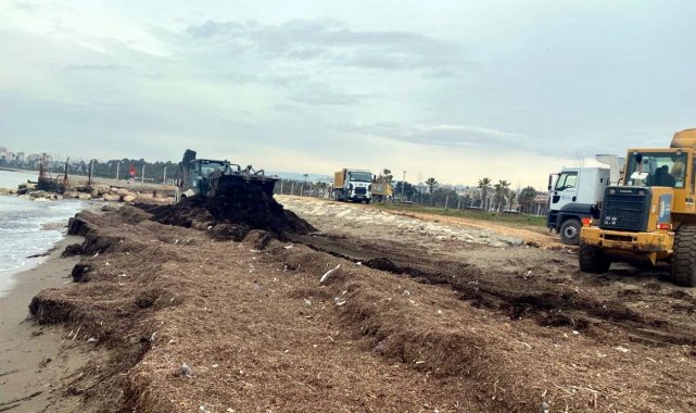 Millet Bahçesi sahiline vuran atıklar toplandı