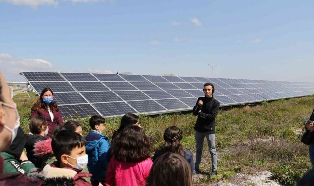 Minik öğrenciler MASKİ&#039;nin çevreci güneş enerjisi santralini gezdi