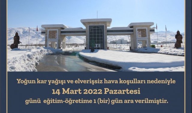 Muş Alpaslan Üniversitesinde eğitim-öğretime kar tatili