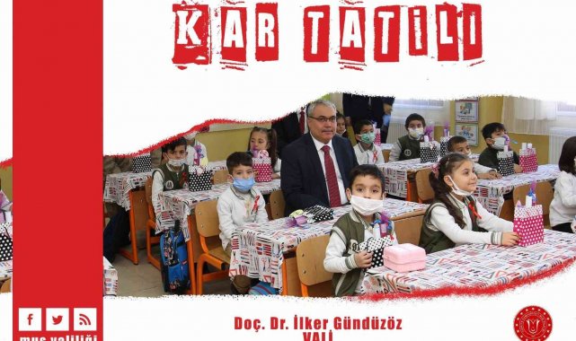 Muş'ta eğitime kar tatili