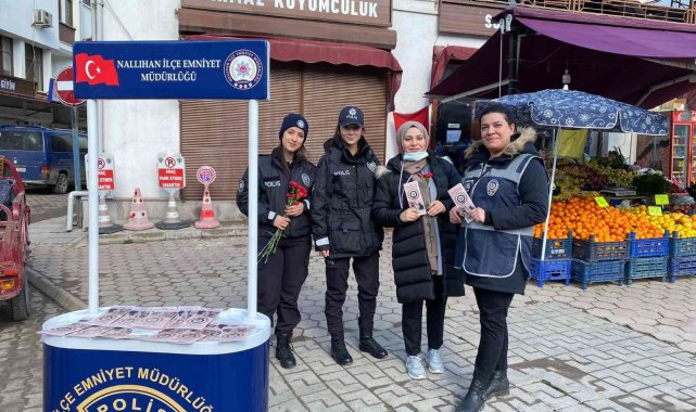 Nallıhan polisi 8 Mart Dünya Kadınlar Günü&#039;nü kutladı