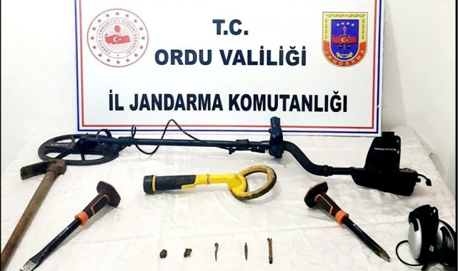 Ordu&#039;da izinsiz define aramasına suçüstü