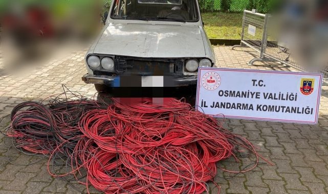 Osmaniye'de enerji kablolarını çalan şüpheli yakalandı