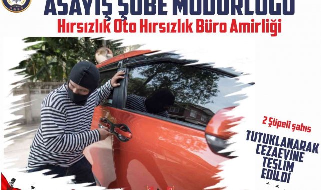 Otodan ses sitemi ve akü çalan 2 şahıs tutuklandı