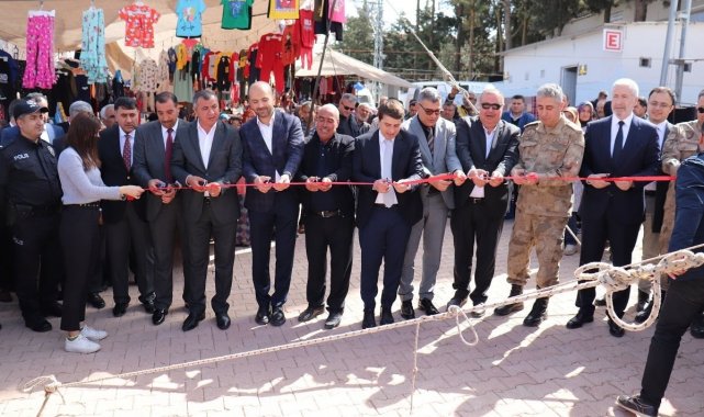 Polateli ilçesinde ilk kez halk pazarı açıldı