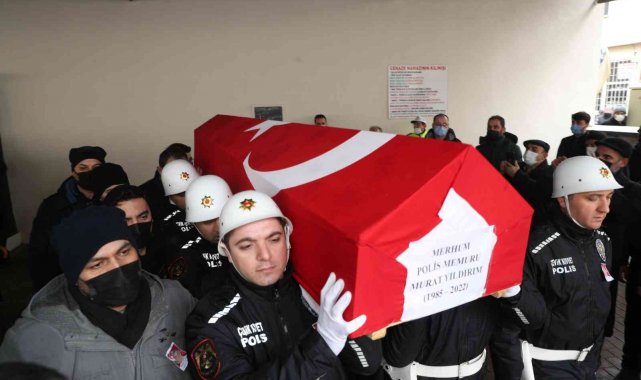 Polis memuru son yolculuğuna uğurlandı