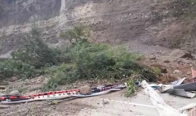 Rize'de meydana gelen heyelanda 3 büyükbaş hayvan telef oldu