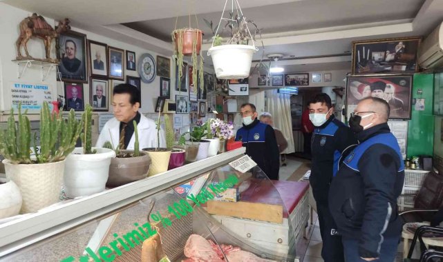 Salihli zabıtasından kasap denetimi