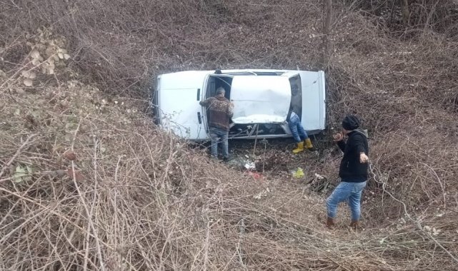 Şarampole yuvarlanan otomobilin sürücüsü ağır yaralandı