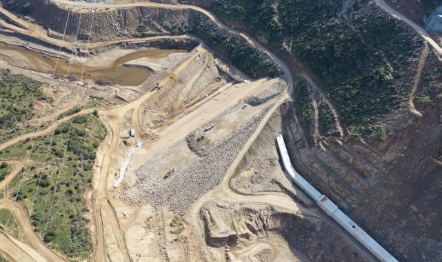 Sarıçay Barajı&#039; da çalışmalar hız kesmiyor