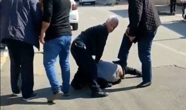 Su sayacı çalarken yakalanan şüpheliye yaşlı adamdan tekmeli tepki