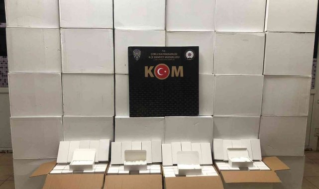 Tekirdağ&#039;da 1 milyon 750 bin makaron ele geçirildi