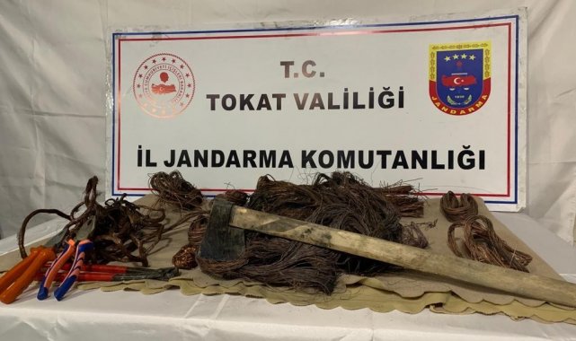 Tokat&#039;ta kablo hırsızları yakalandı
