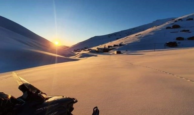 Trabzon'un yaylaları kar altında